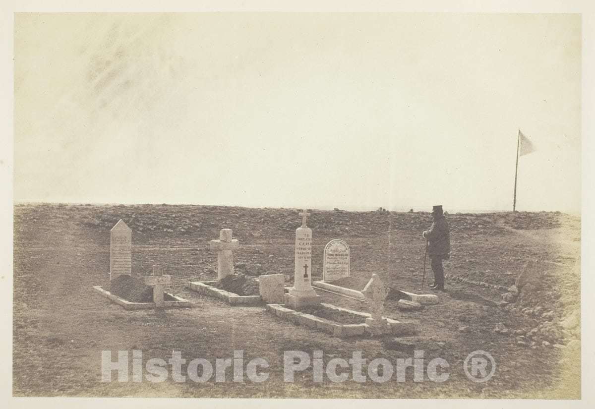 Art Photo : The Tombs of the Generals on Cathcarts Hill, Roger Fenton, c 1849, Vintage Wall Decor :