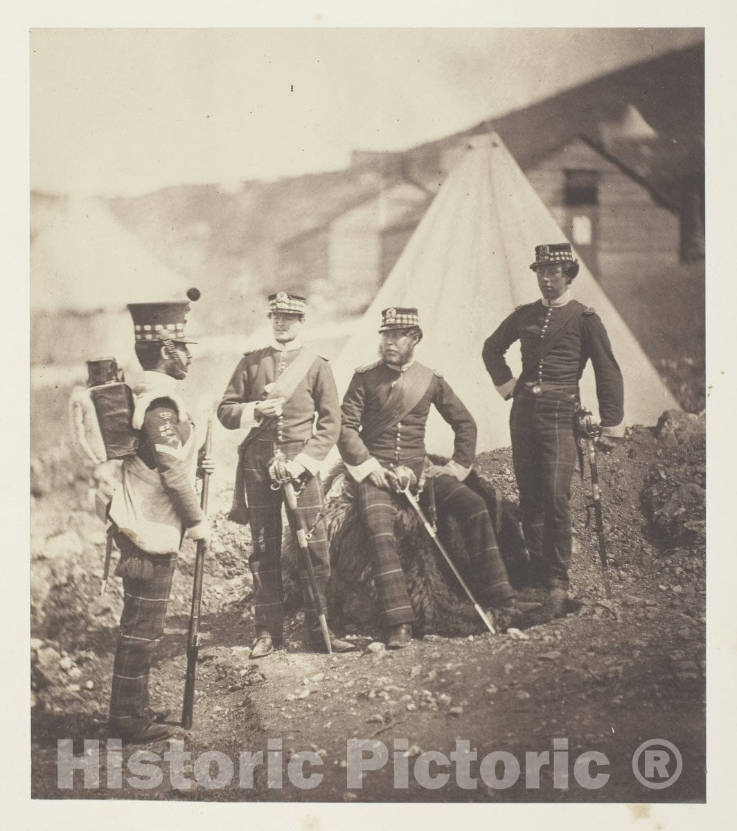 Art Photo : Officers of the 71st Highlanders, Roger Fenton, c 1855, Vintage Wall Decor :