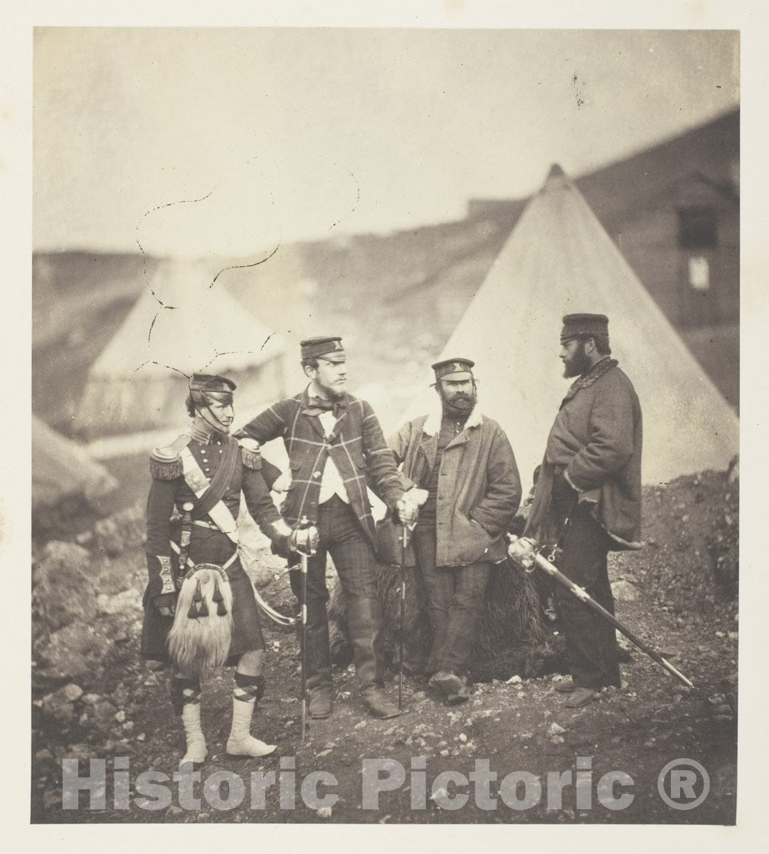 Art Photo : Officers of the 42nd Highlanders, Roger Fenton, c 1855, Vintage Wall Decor :
