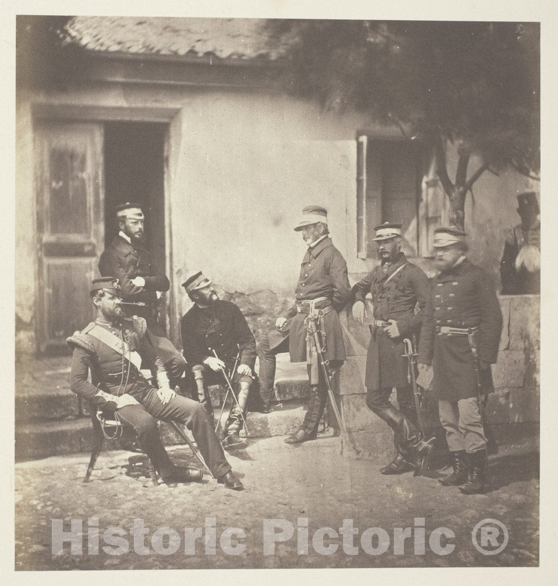 Art Photo : Major General Estcourt and Staff, Roger Fenton, c 1849, Vintage Wall Decor :