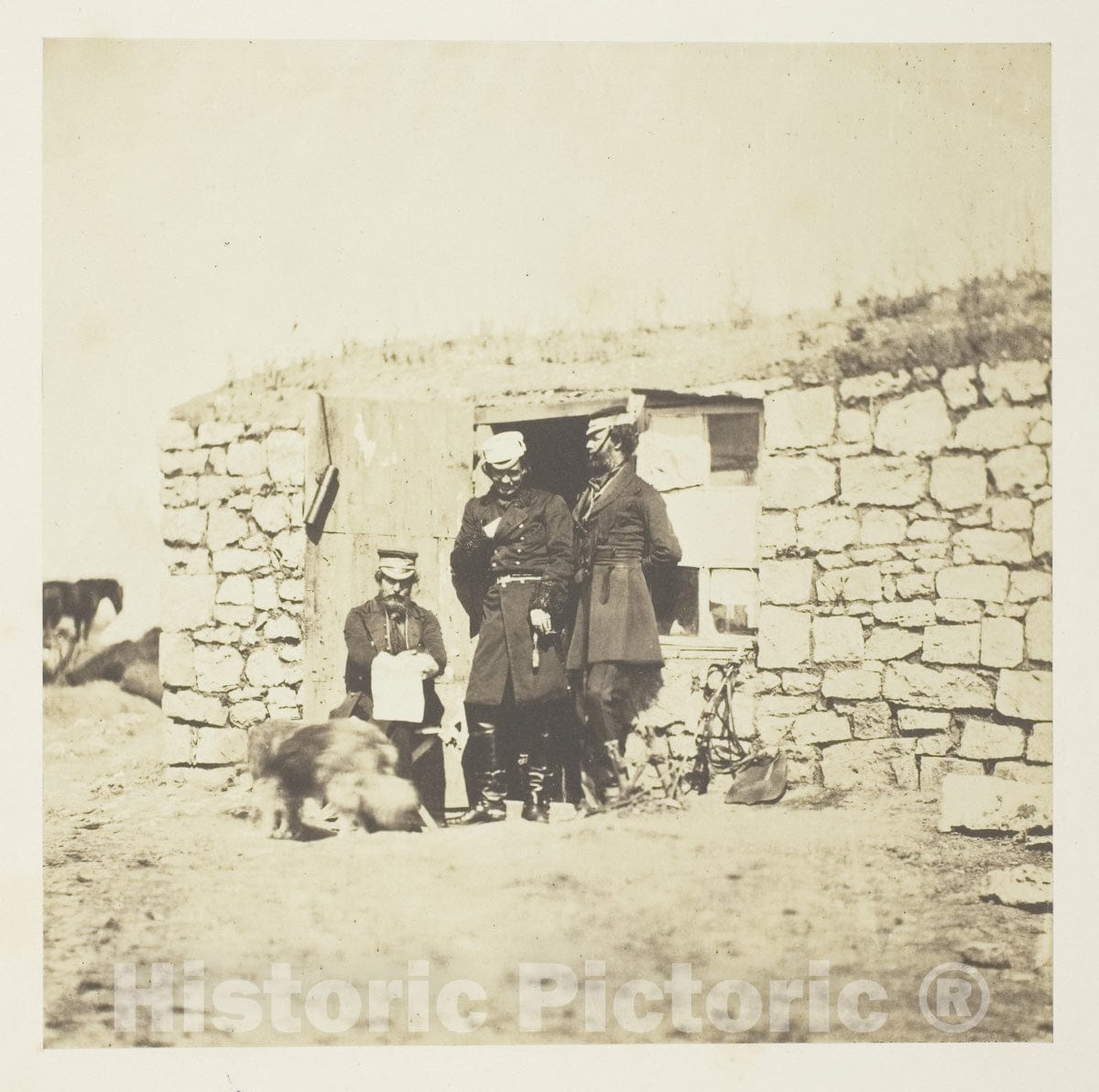 Art Photo : Officers on the Staff of Lieutenant General Sir Richard England, Roger Fenton, c 1849, Vintage Wall Decor :