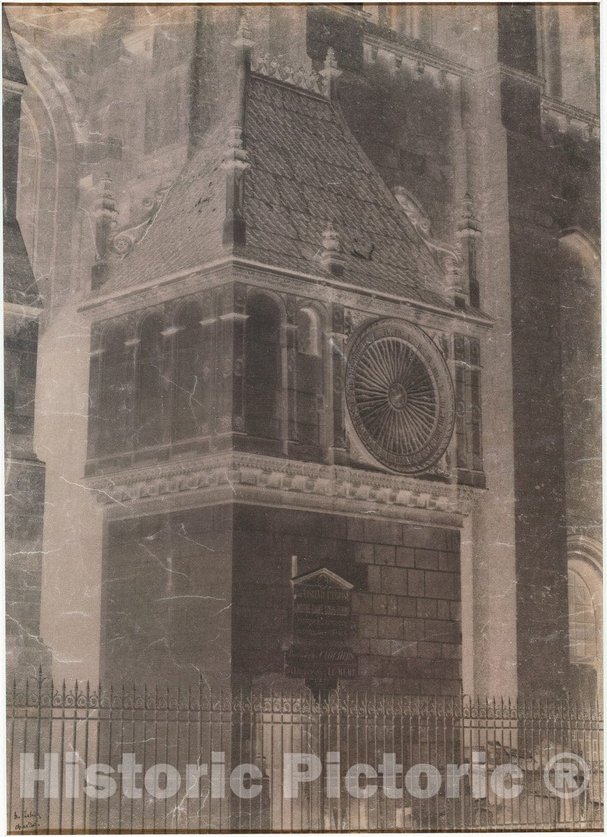 Art Photo : Untitled (Chartres Cathedral, Pavillon de lhorloge), Henri Le Secq, c.1888, Vintage Wall Decor :