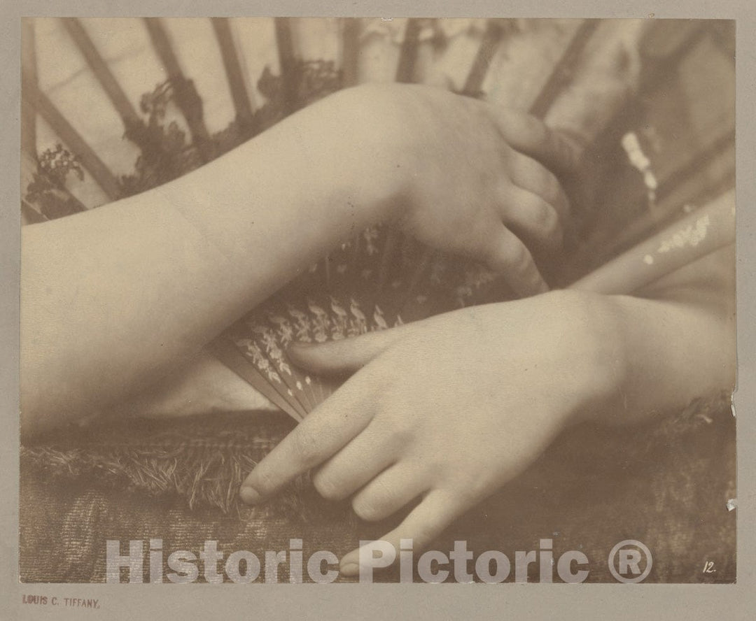 Photo Print : Louis Comfort Tiffany - Hands with Fan : Vintage Wall Art