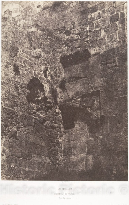 Photo Print : Auguste Salzmann - Jérusalem, Enceinte du Temple, Porte hérodienne : Vintage Wall Art