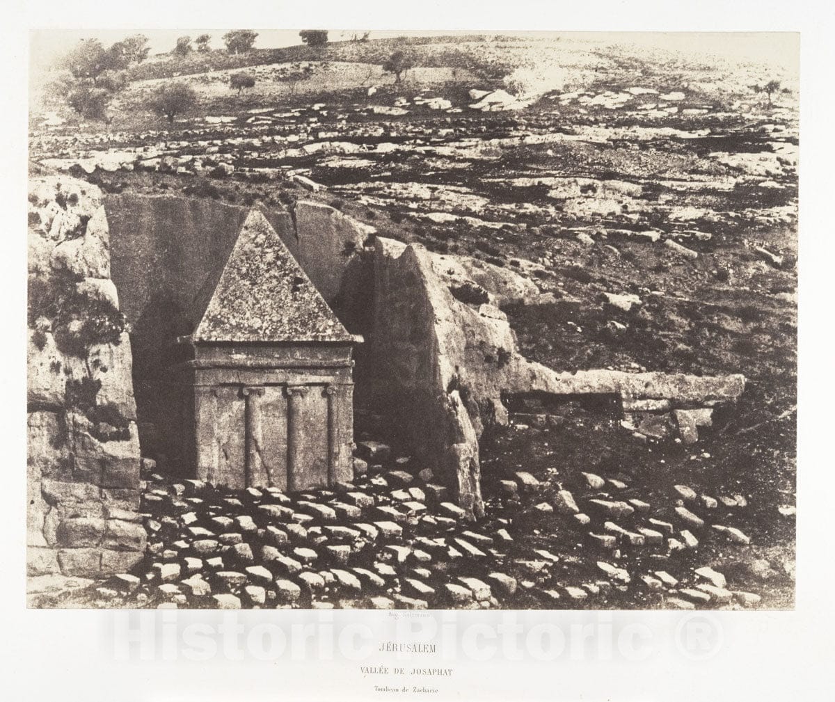 Photo Print : Auguste Salzmann - Jérusalem, Vallée de Josaphat, Tombeau de Zacharie : Vintage Wall Art