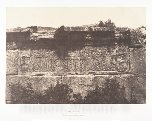 Photo Print : Auguste Salzmann - Jérusalem, Aqueduc de Ponce-Pilate, Inscription : Vintage Wall Art