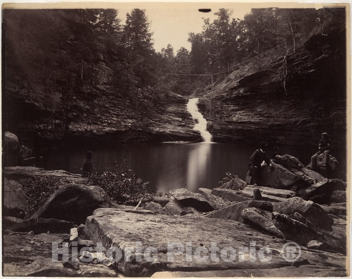 Photo Print : Isaac H. Bonsall - Lula Lake and Upper Falls on Rock Creek, Near Lookout Mountain, Georgia : Vintage Wall Art