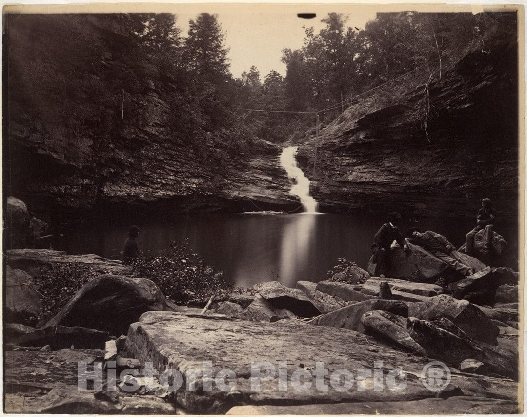 Photo Print : Isaac H. Bonsall - Lula Lake and Upper Falls on Rock Creek, Near Lookout Mountain, Georgia : Vintage Wall Art