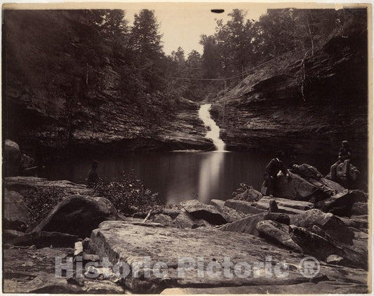 Photo Print : Isaac H. Bonsall - Lula Lake and Upper Falls on Rock Creek, Near Lookout Mountain, Georgia : Vintage Wall Art