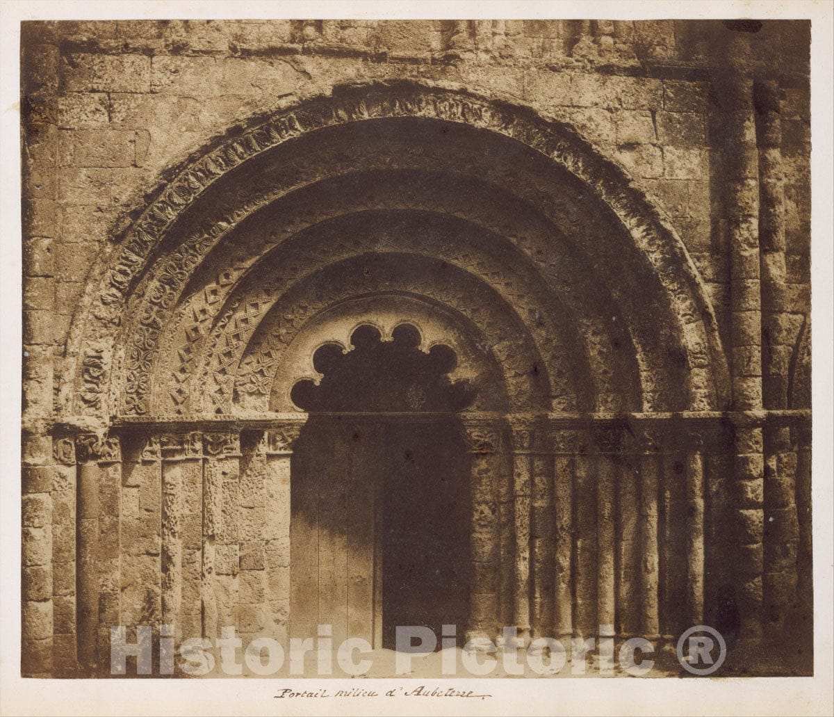 Photo Print : Gustave Le Gray - Portail milieu d'Aubeterre : Vintage Wall Art