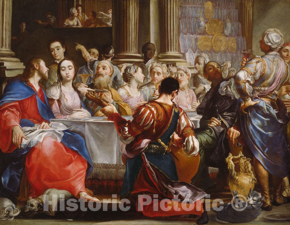 Art Print : The Wedding at Cana, Giuseppe Maria Crespi, c 1686, Vintage Wall Decor :
