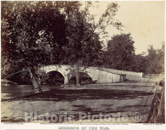 Photo Print : Alexander Gardner - Burnside Bridge, Across The Antietam, Near Sharpsburg, No. 1, September 1862 : Vintage Wall Art