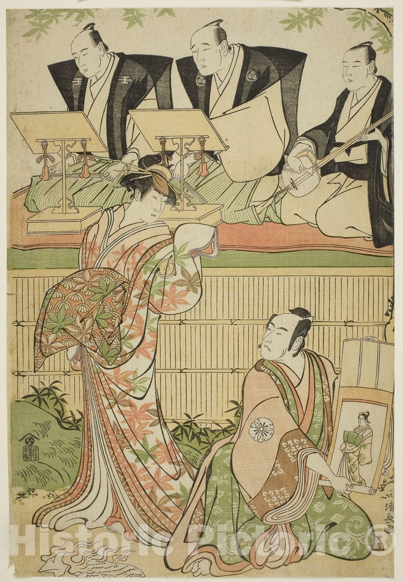Art Print : Ominaeshi Sugata no Hatsuaki, Torii Kiyonaga, c 1788, Vintage Wall Decor :