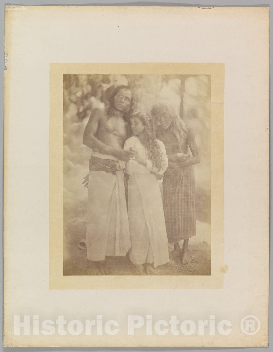 Photo Print : Julia Margaret Cameron - Ceylonese Group by a Tree : Vintage Wall Art
