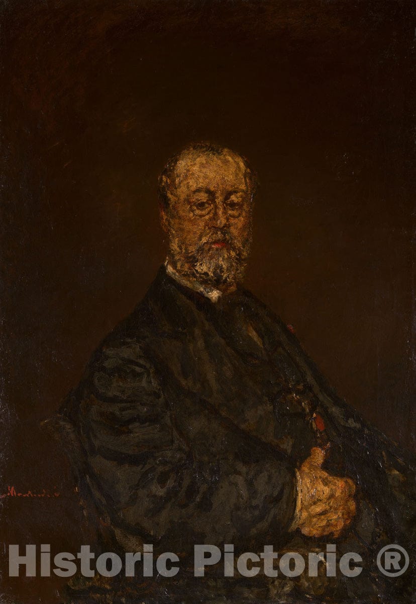 Art Print : Portrait of Monsieur Rouland, Adolphe Joseph Thomas Monticelli, c 187, Vintage Wall Decor :
