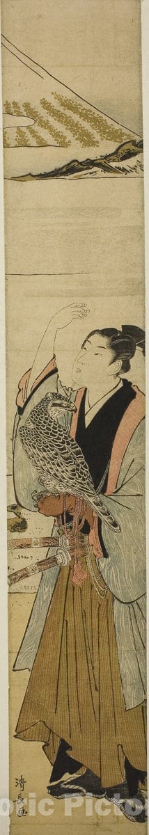 Art Print : Young Man with Symbols of the First Dream of the New Year, Torii Kiyonaga, c 1782, Vintage Wall Decor :