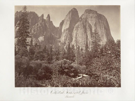 Photo Print : Carleton E. Watkins - Cathedral Rocks and Spires : Vintage Wall Art