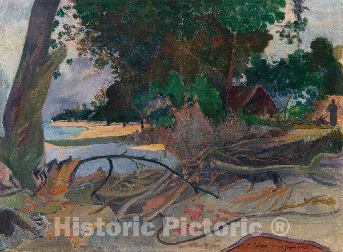 Art Print : Te burao (The Hibiscus Tree), Paul Gauguin, c 1885, Vintage Wall Decor :