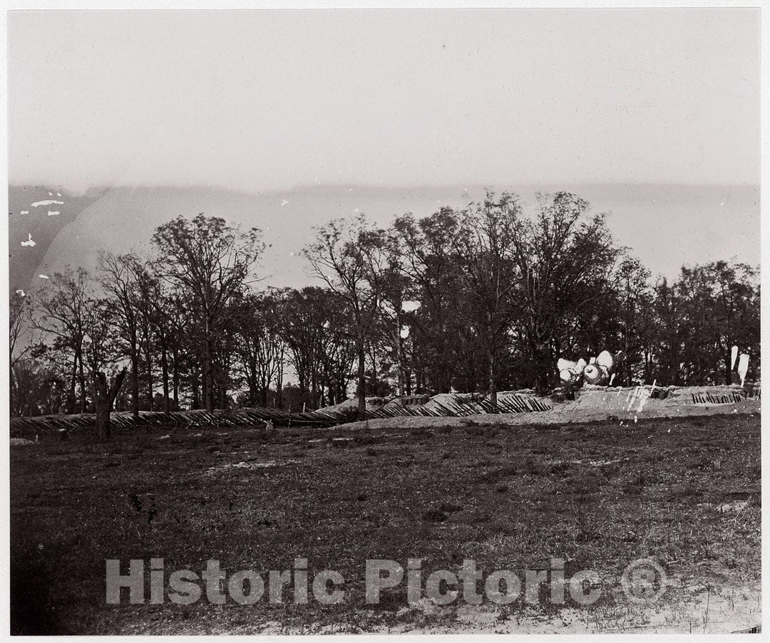 Photo Print : Formerly Mathew B. Brady - Earthworks at The Edge of a Forest. Brady Album, p. 132 : Vintage Wall Art