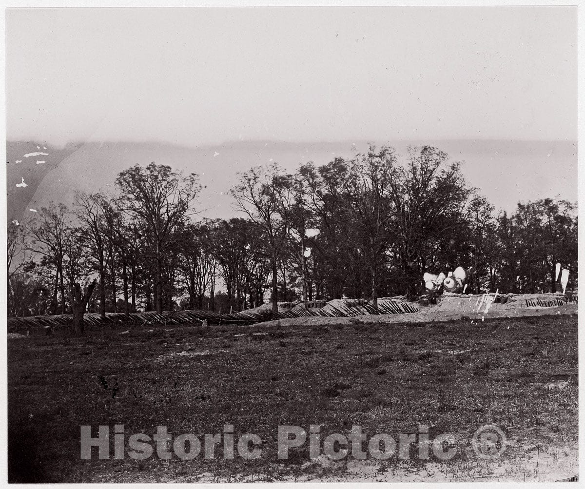 Photo Print : Formerly Mathew B. Brady - Earthworks at The Edge of a Forest. Brady Album, p. 132 : Vintage Wall Art