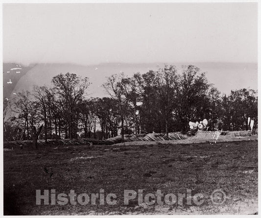 Photo Print : Formerly Mathew B. Brady - Earthworks at The Edge of a Forest. Brady Album, p. 132 : Vintage Wall Art
