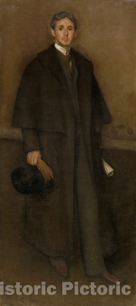 Art Print : Arrangement in Flesh Color and Brown: Portrait of Arthur Jerome Eddy, James McNeill Whistler, c 1894, Vintage Wall Decor :