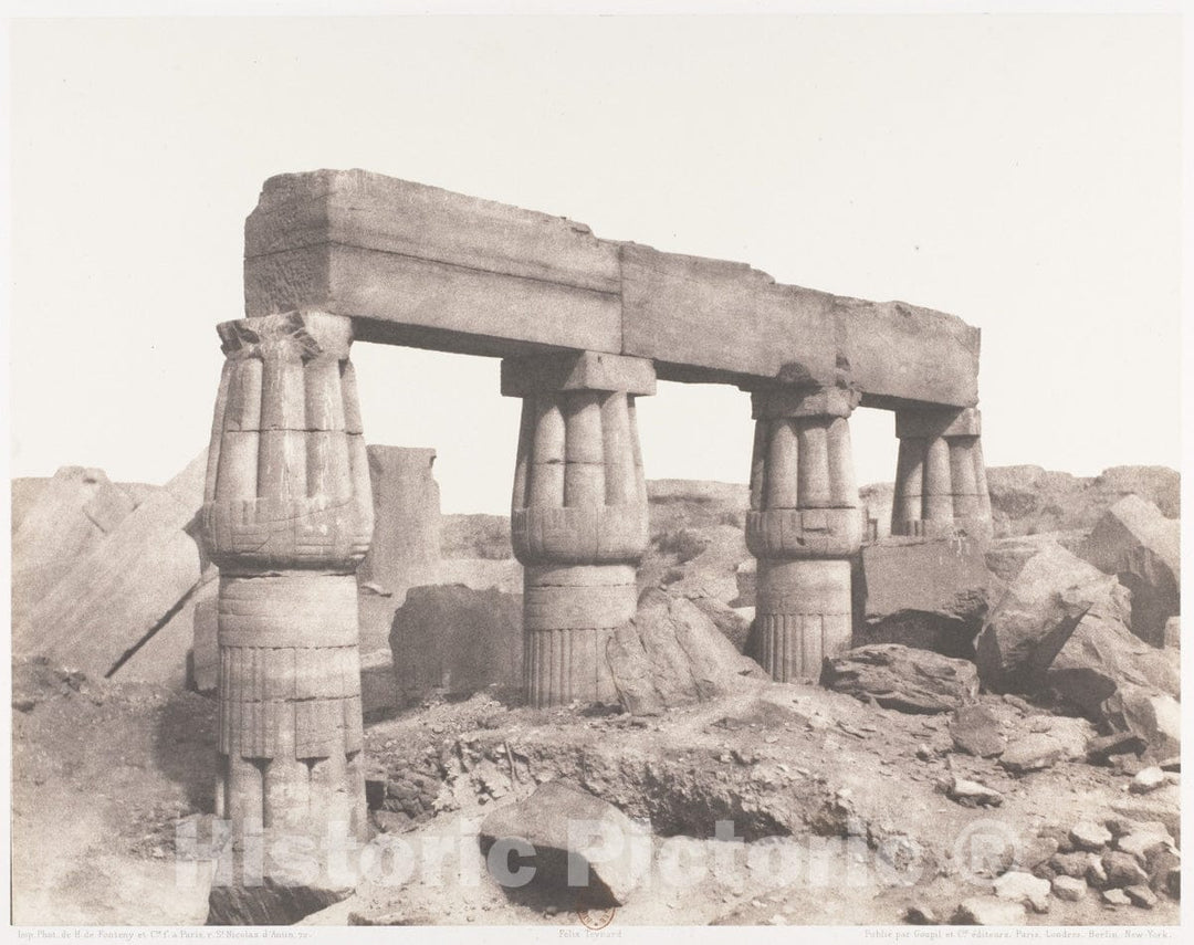 Photo Print : Félix Teynard - Karnak (Thèbes), Palais - Partie Posterieure - Fragment de Colonnades Vu du Point S : Vintage Wall Art