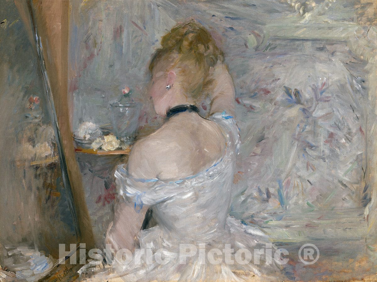 Art Print : Woman at Her Toilette, Berthe Morisot, c 187, Vintage Wall Decor :