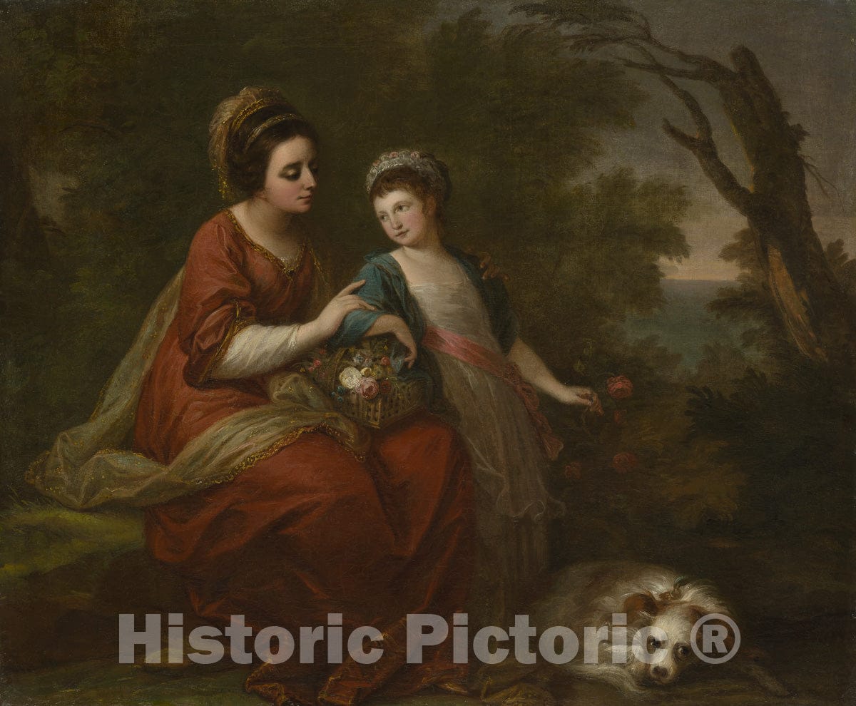Art Print : Mrs. Hugh Morgan and Her Daughter, Angelica Kauffmann, c 1771, Vintage Wall Decor :
