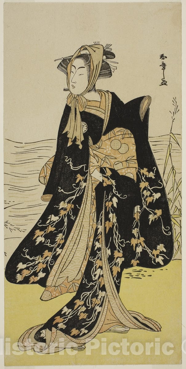 Art Print : Cho Chidori Wakayagi Soga, Katsukawa Shunsho, c 1779, Vintage Wall Decor :
