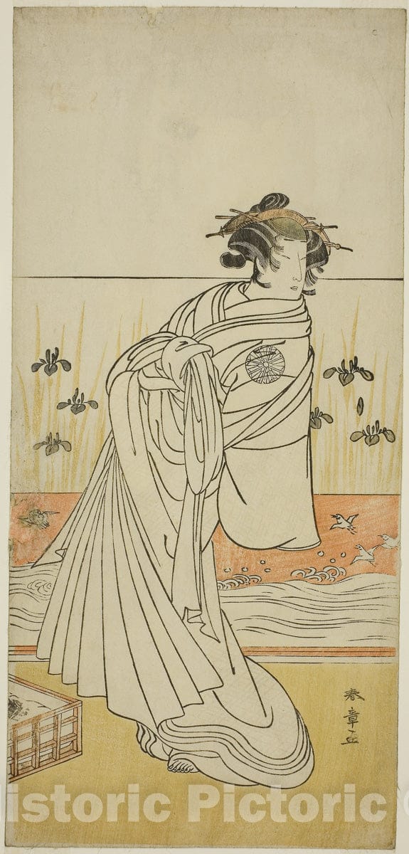 Art Print : Koi Nyobo Somewake Tazuna v2, Katsukawa Shunsho, c 1777, Vintage Wall Decor :