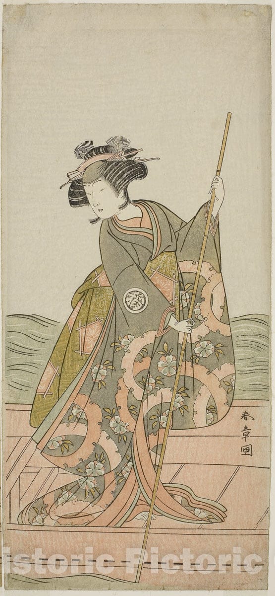 Art Print : Kikujido Shuen no Iwaya v1, Katsukawa Shunsho, c 1770, Vintage Wall Decor :
