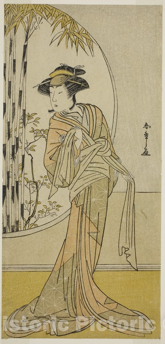 Art Print : The Actor Tsuneyo II as Okaru in the Play , Katsukawa Shunsho, c 1779, Vintage Wall Decor :