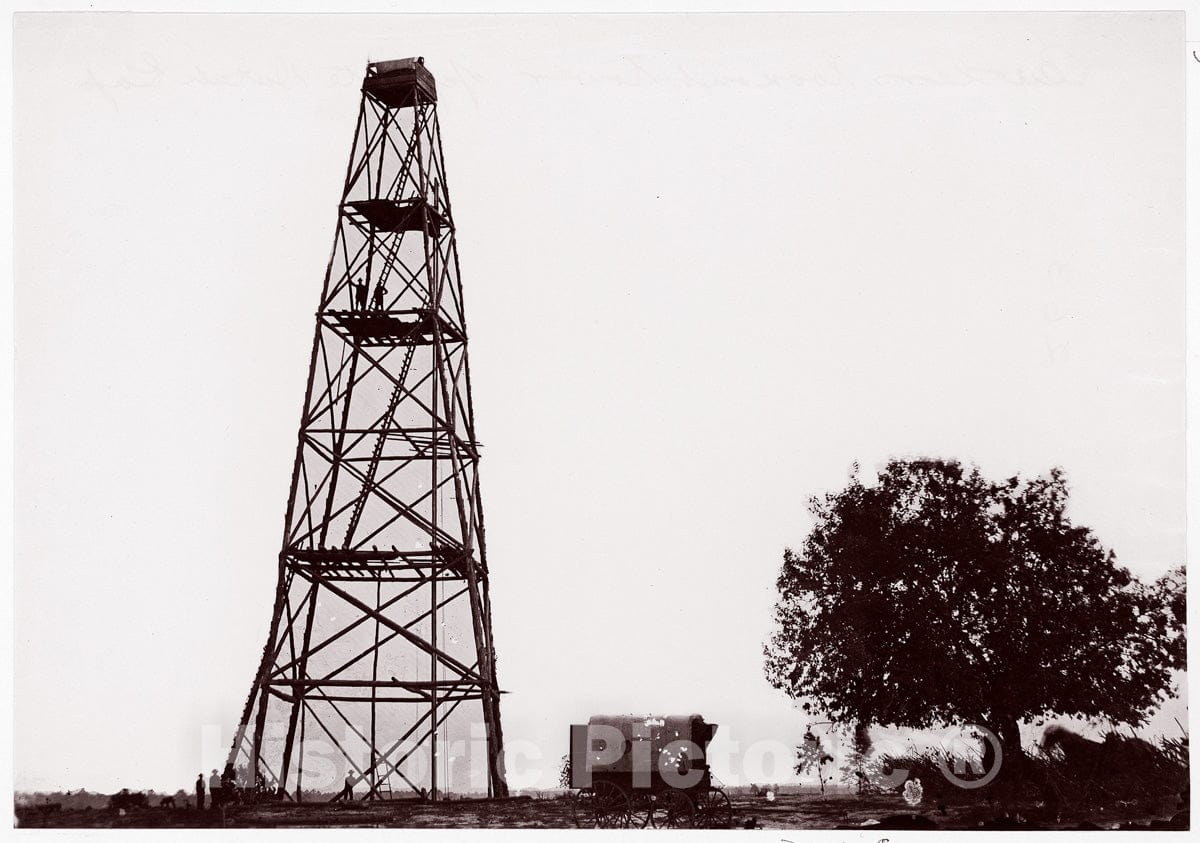 Photo Print : Andrew Joseph Russell - Butler's Lookout Tower, Opposite Dutch Gap : Vintage Wall Art