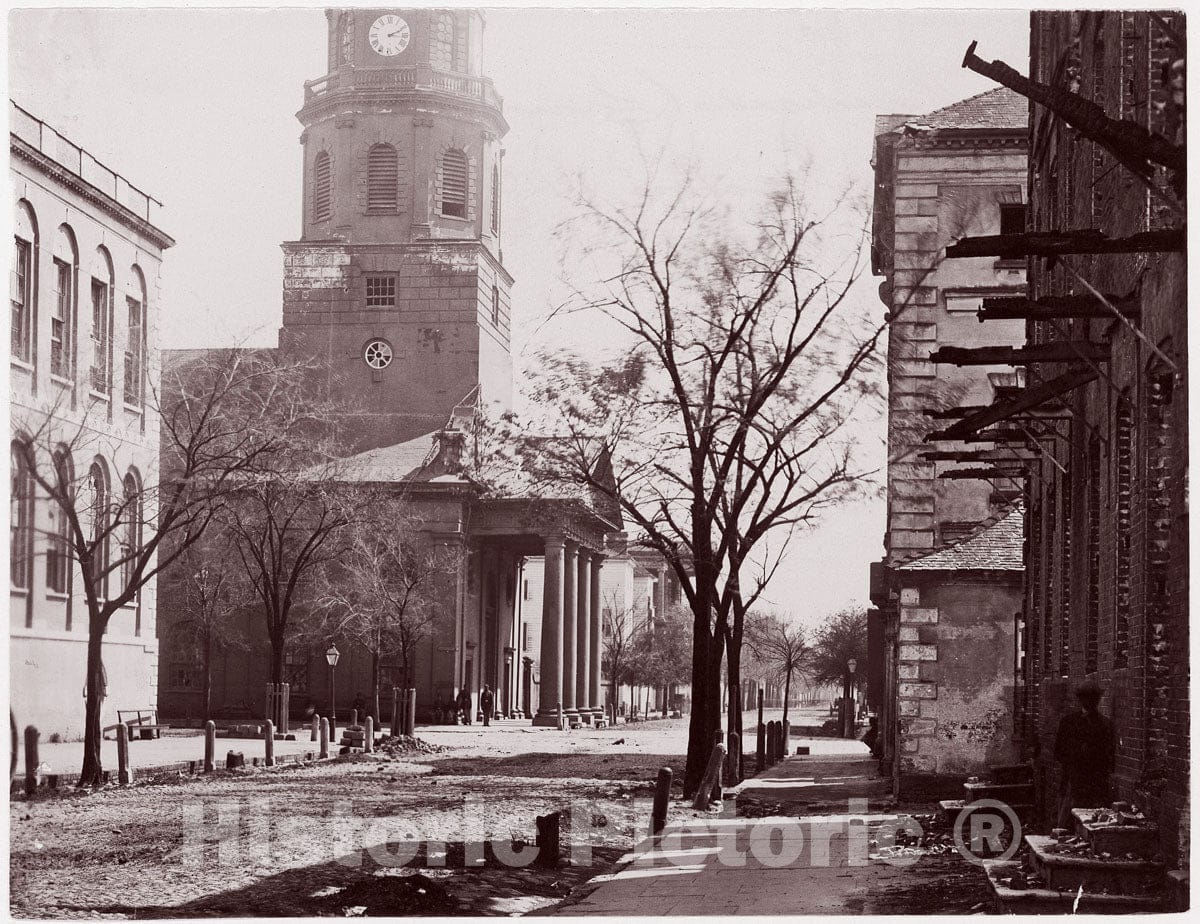 Photo Print : George N. Barnard - St. Michael's Church, Charleston, S.C. : Vintage Wall Art