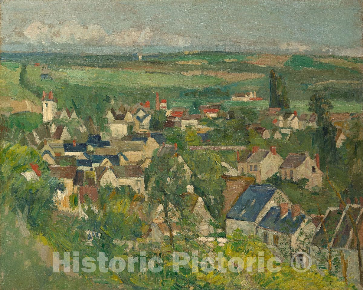 Art Print : Auvers, Panoramic View, Paul Cezanne, c 1874, Vintage Wall Decor :