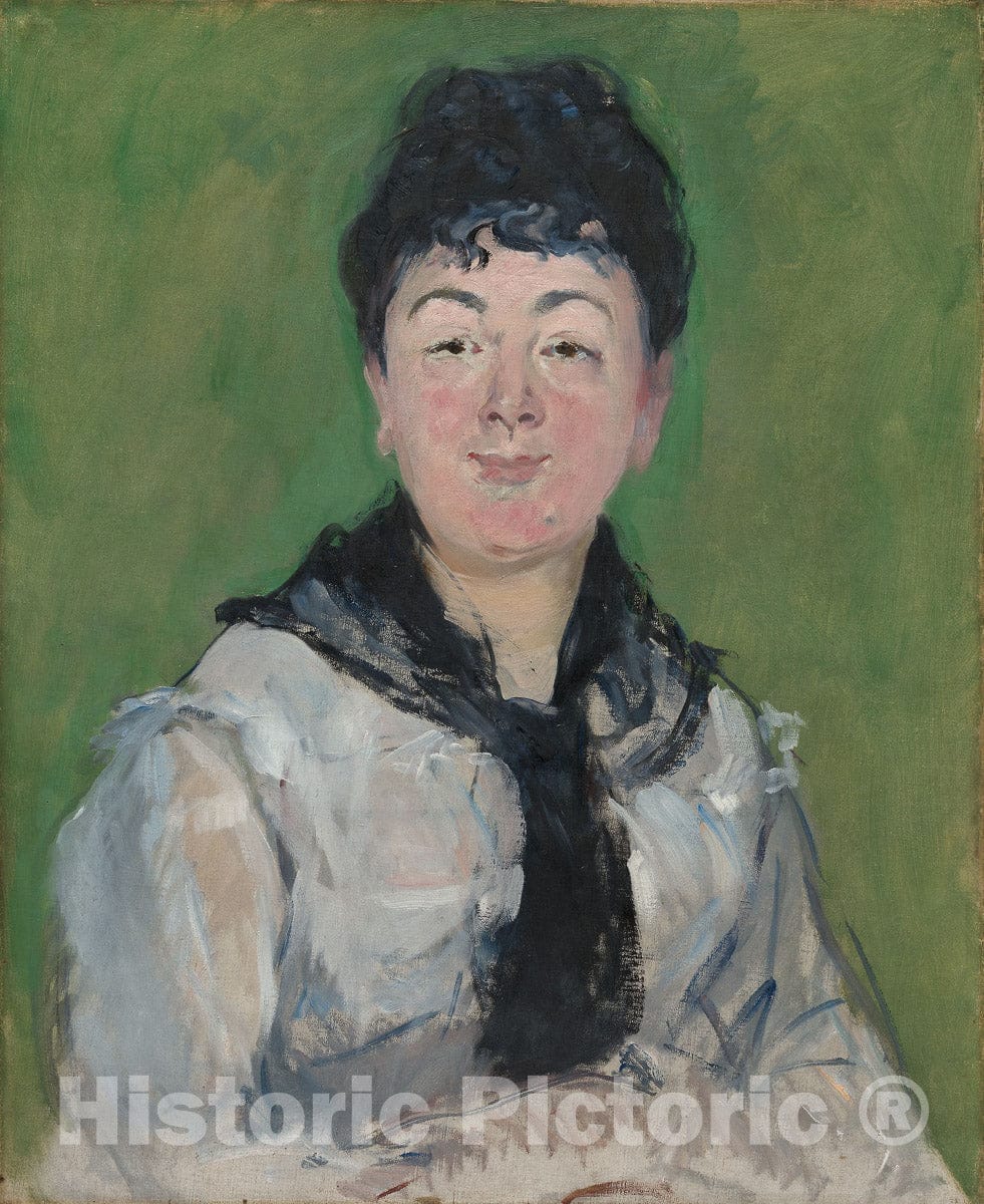 Art Print : Portrait of a Woman with a Black Fichu, edouard Manet, c 1873, Vintage Wall Decor :