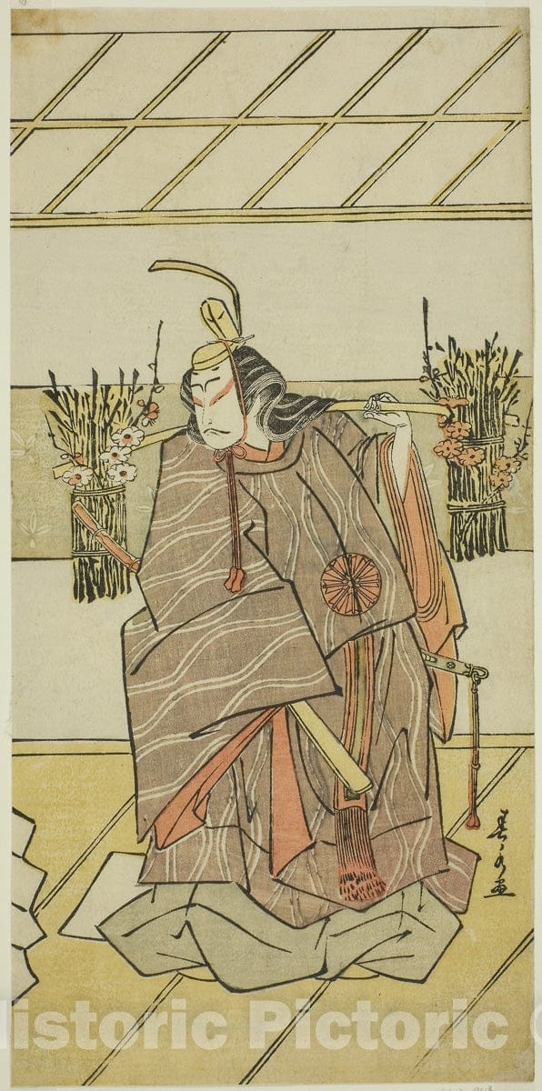 Art Print : Shida Yuzuriha Horai Soga v3, Tamagawa Shunsui, c 1770, Vintage Wall Decor :
