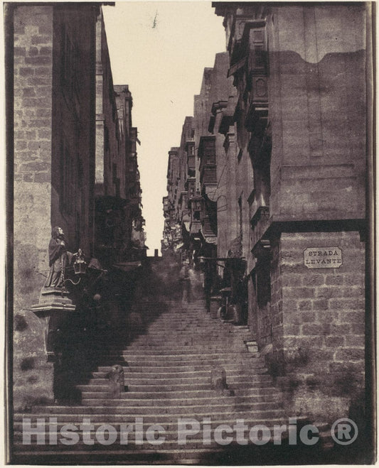 Photo Print : Calvert Richard Jones - Strada Levante, Valletta, Malta : Vintage Wall Art
