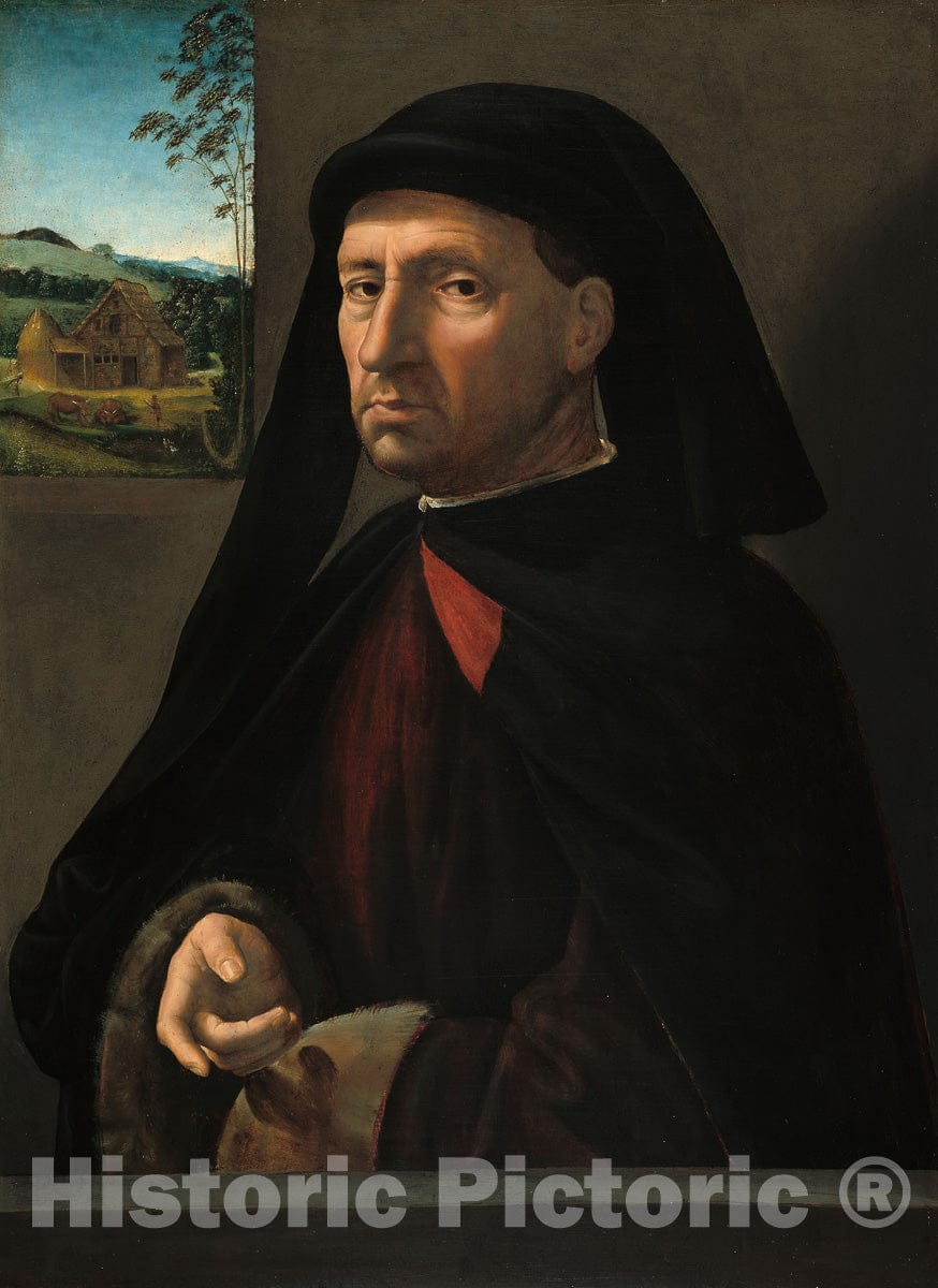 Art Print : Portrait of a Gentleman, Ridolfo Ghirlandaio, c 1500, Vintage Wall Decor :