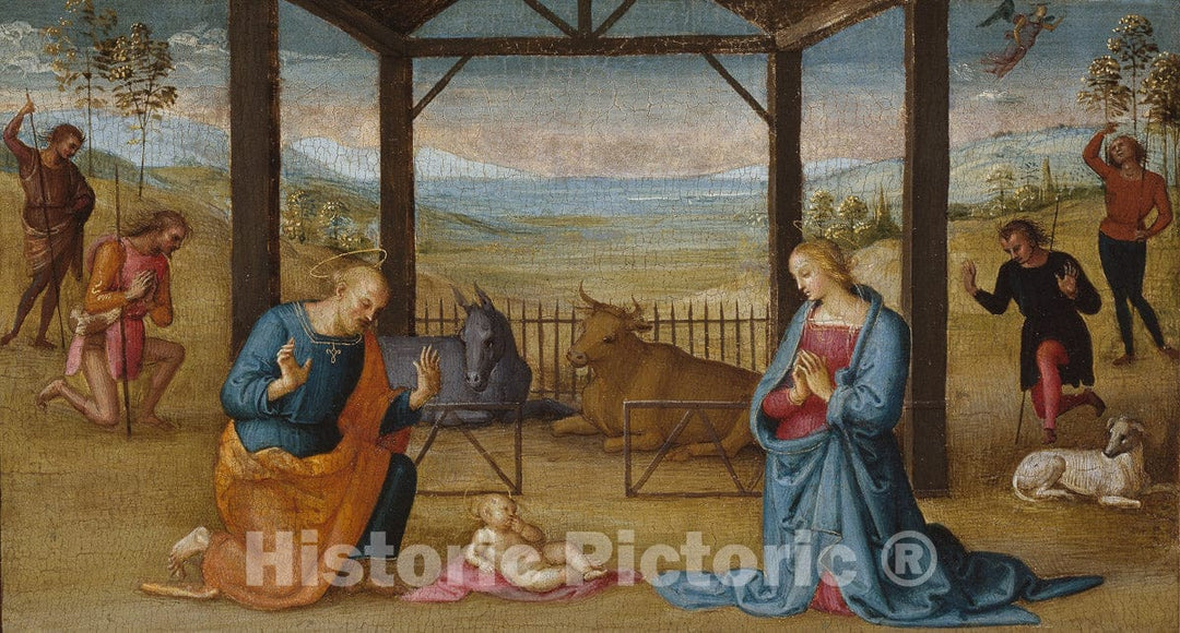 Art Print : The Nativity, Perugino, c 1500, Vintage Wall Decor :