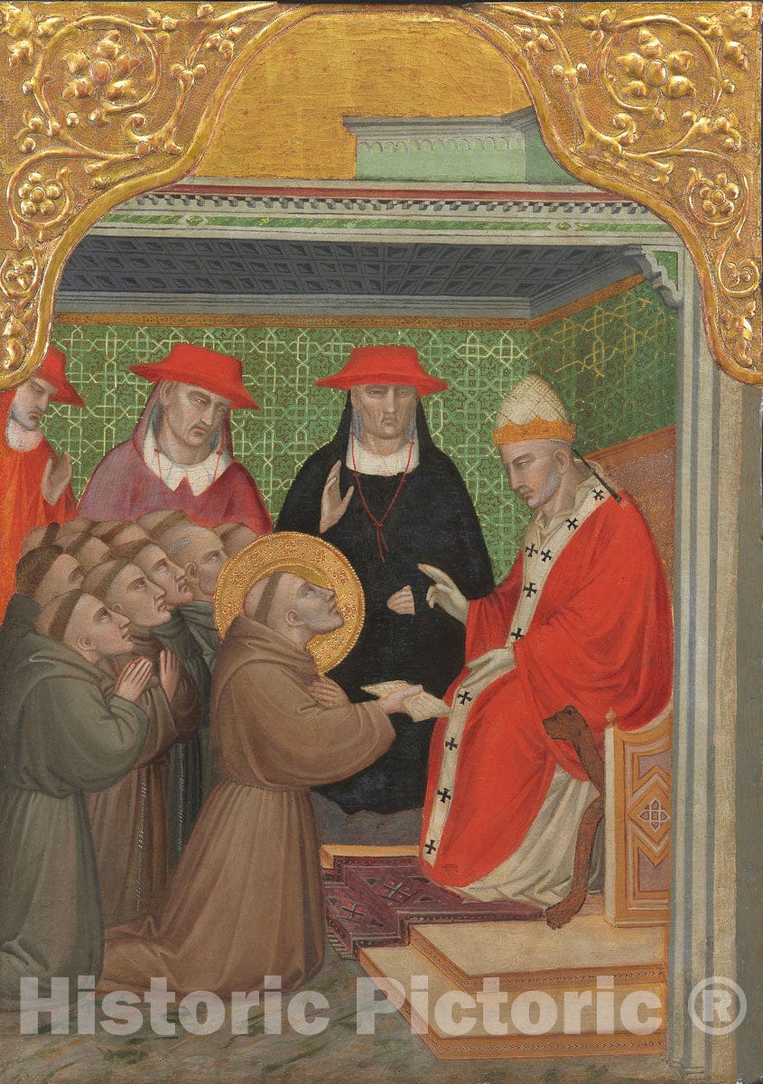 Art Print : Saint Francis before the Pope (The Approva of the Franciscan Rule), Spinello Aretino, c 1395, Vintage Wall Decor :