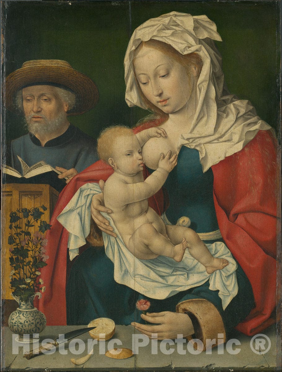 Art Print : Holy Family, Joos Van Cleve, c 1515, Vintage Wall Decor :