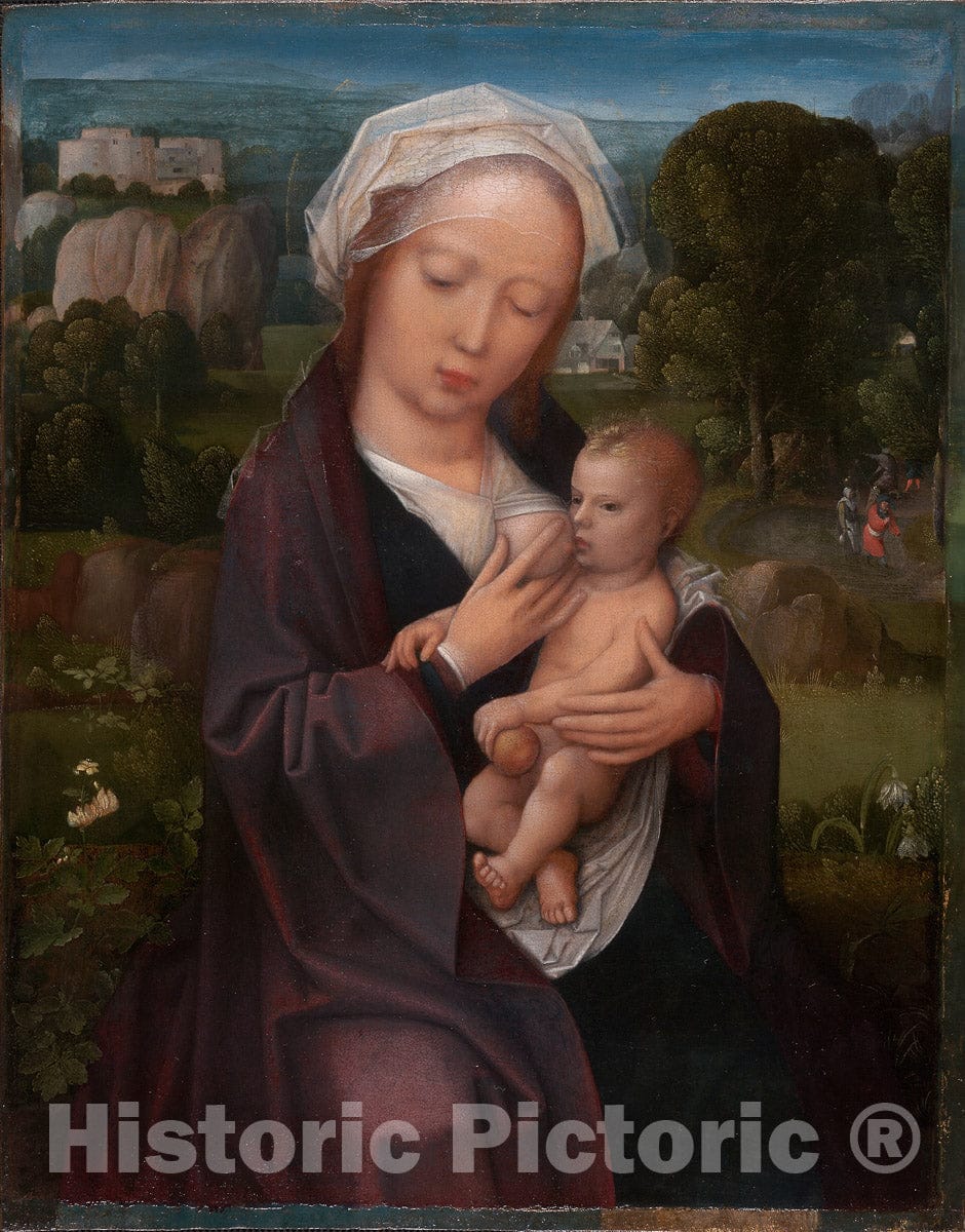 Art Print : Virgin and Child, Adriaen Isenbrant, c 1518, Vintage Wall Decor :