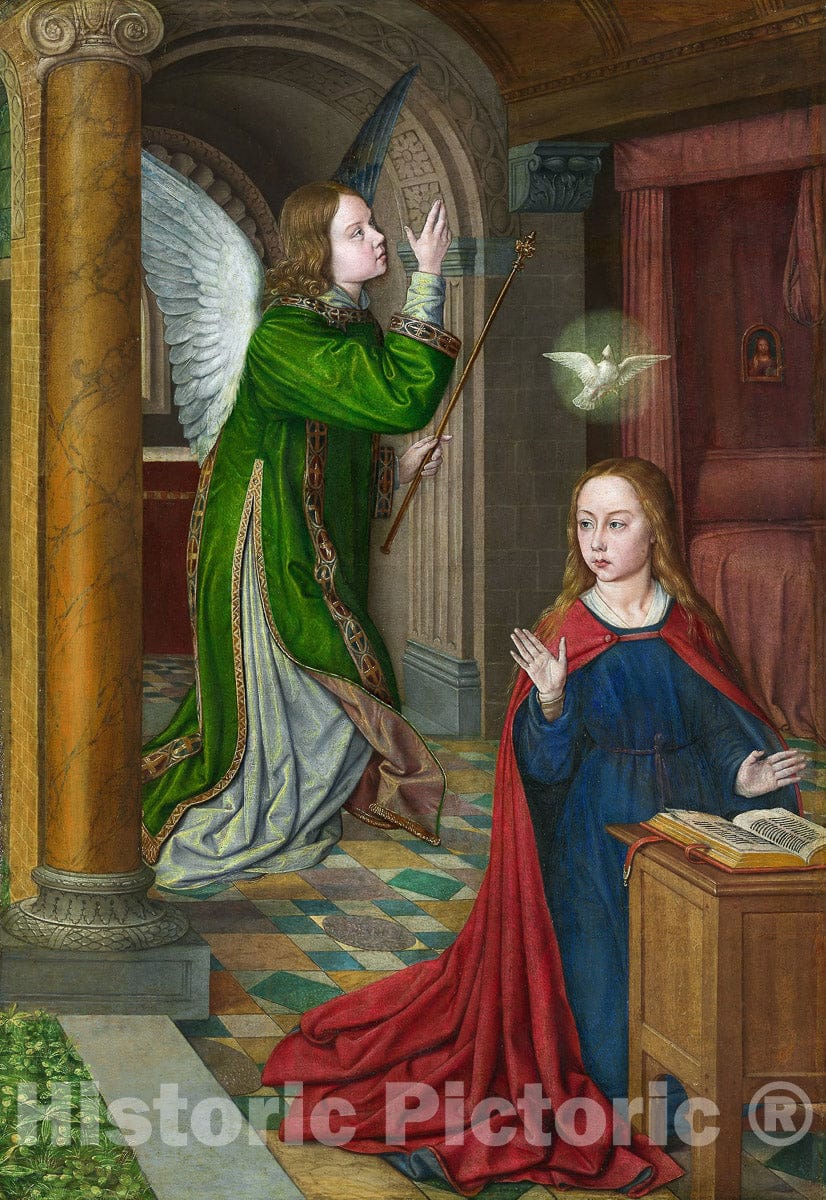 Art Print : The Annunciation, Jean Hey, (the Master of Moulins), c 1493, Vintage Wall Decor :