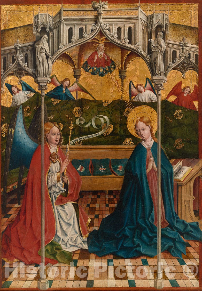 Art Print : The Annunciation, Johann Koerbecke, c 1439, Vintage Wall Decor :