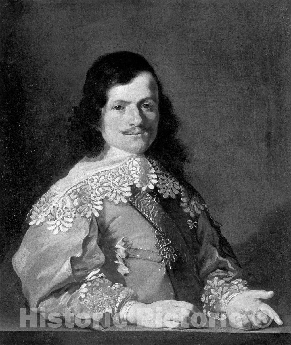 Art Print : Portrait of an Officer, Italian School, c 1640, Vintage Wall Decor :