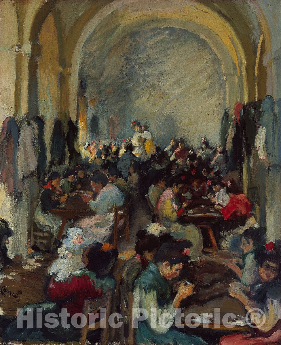 Art Print : Cigar Making in Seville, Ricardo Canals y LlambÃ­, c 1899, Vintage Wall Decor :
