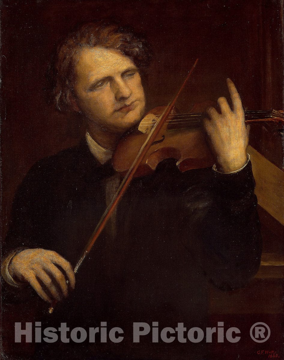 Art Print : A Lamplight Study: Herr Joachim, George Frederick Watts, c 1868, Vintage Wall Decor :