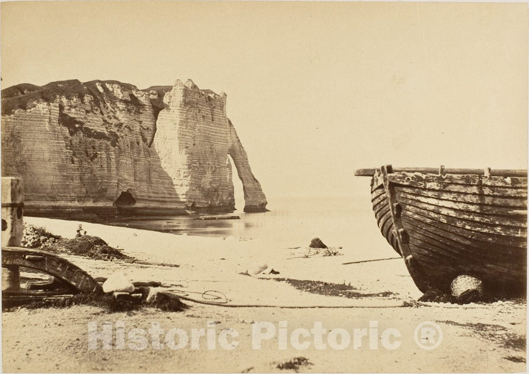 Photo Print : Beach at Etretat : Vintage Wall Art